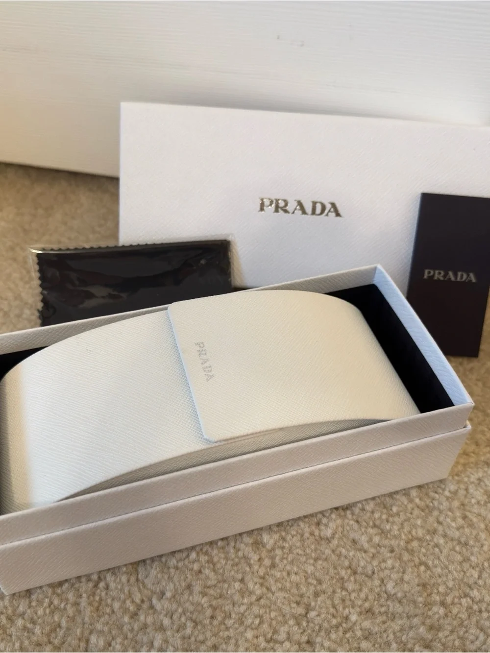 PRADA SPR 17W-F Rectangle Sunglasses Green Frame/Green Tinted Lenses UV400